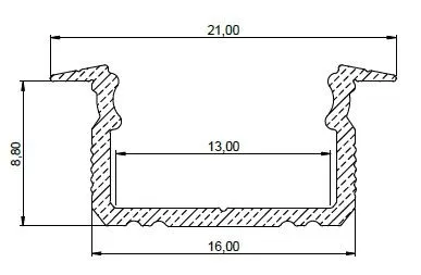 LED-profiili Etman DUCT UPPO 9MM MUS SET