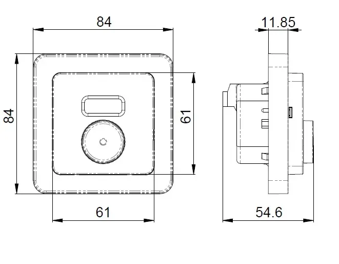 Yhdistelmätermostaatti Etman DesignX ETHEAT 16A 2NAP ECO VAL