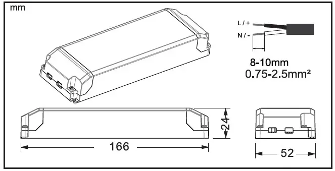 LED liitäntälaite Etman 40W 24V ON/OFF