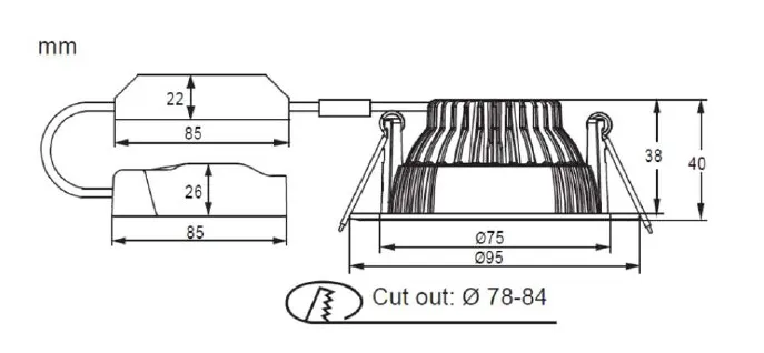 Alasvalo Etman ETLED DEEP 8,5W 3000K IP44 VAL