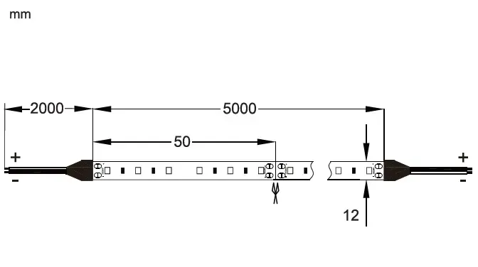 LED-nauha Etman STRIP 24V 5,2W/m 3000K IP65 5M