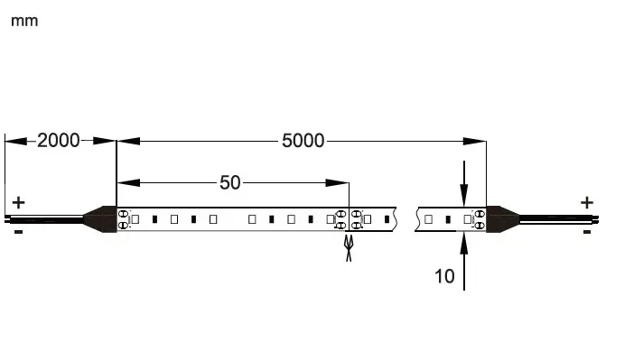 LED-nauha Etman STRIP 24V 10W/m 4000K IP20 5M