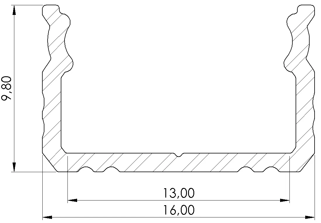 LED-profiili Etman DUCT LOW 10MM ALU SET