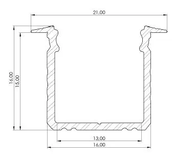 LED-profiili Etman DUCT UPPO 16MM VAL SET