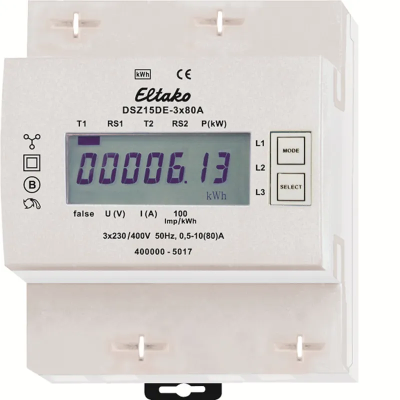 Energiamittari Sarja 12 Eltako Energiamittari 3x80A,DIN,4mod